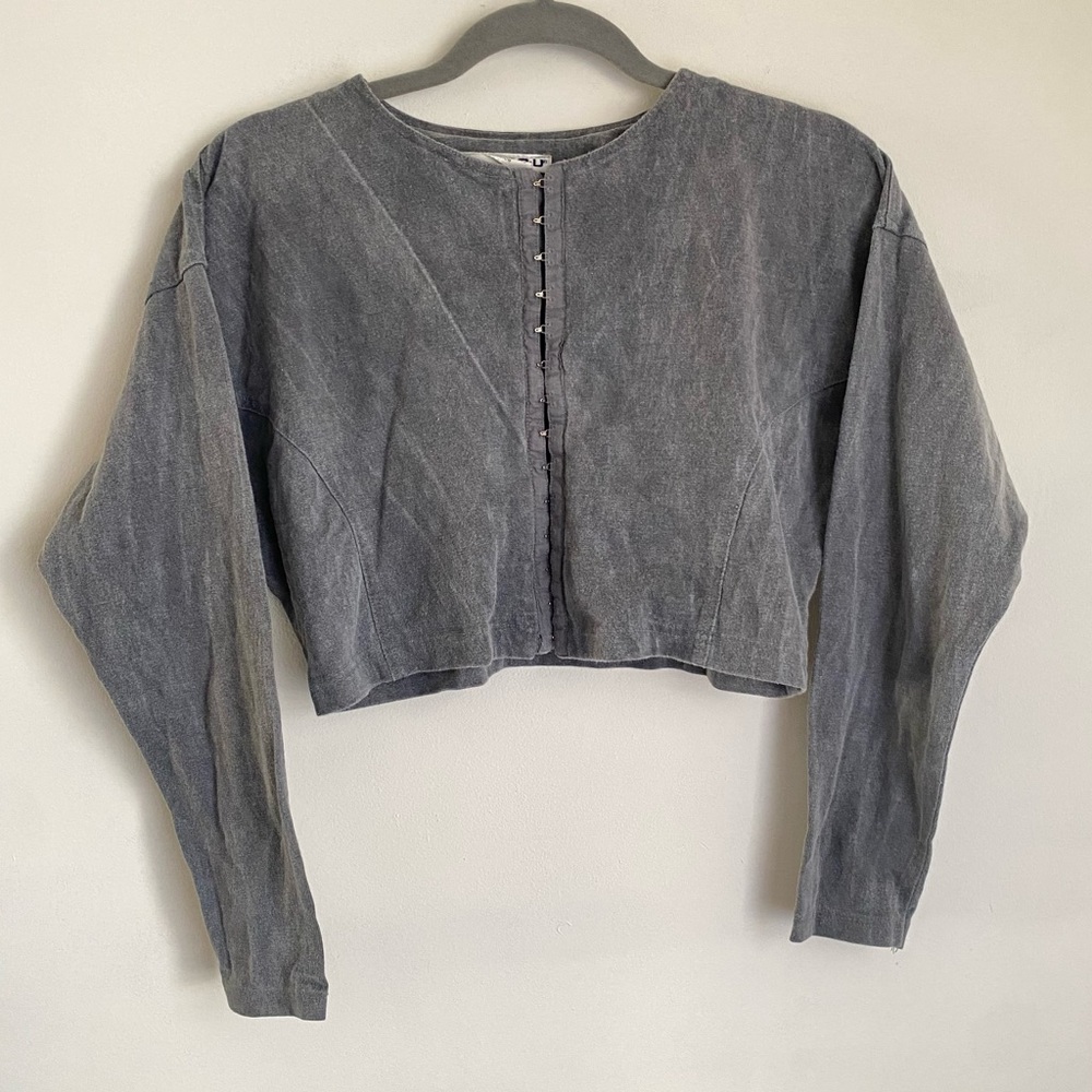 Y2K Grey Jou Jou Crop Top